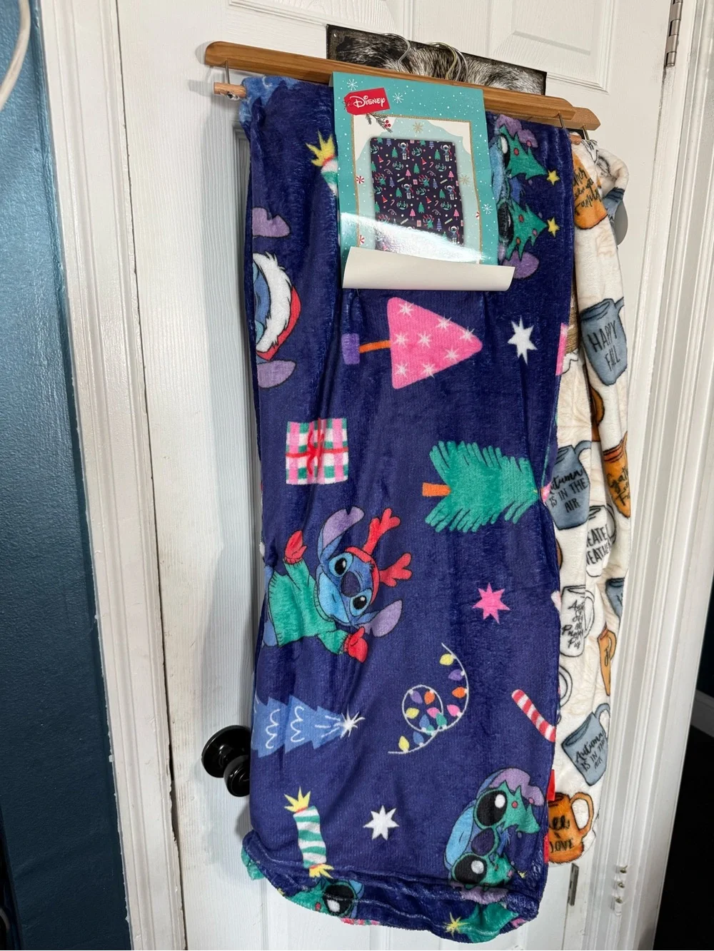 Disney Stitch Navy Holiday Blanket. 50x70